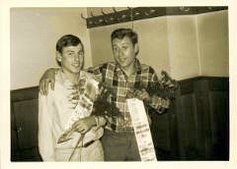 Süddeutsche Meisterschaft Radball in Bechhofen 1965 Egbert Eyring u. Peter Endreß